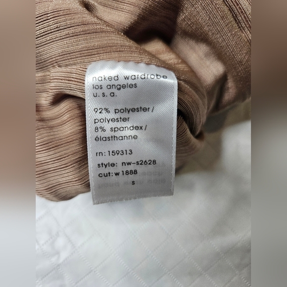 Naked Wardrobe Tan Ruched Detail Mini Skirt SZ Small - Picture 4 of 5
